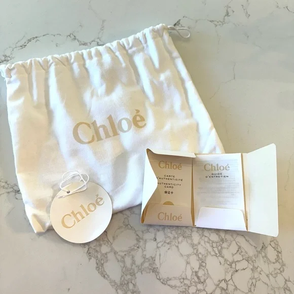 Chloe’ Mini Leather Woody Tote in White - Picture 9 of 12